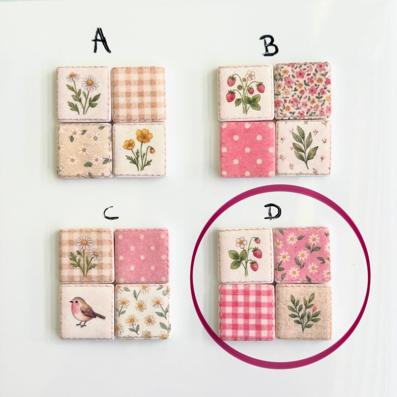 Quilt square - Raspberry