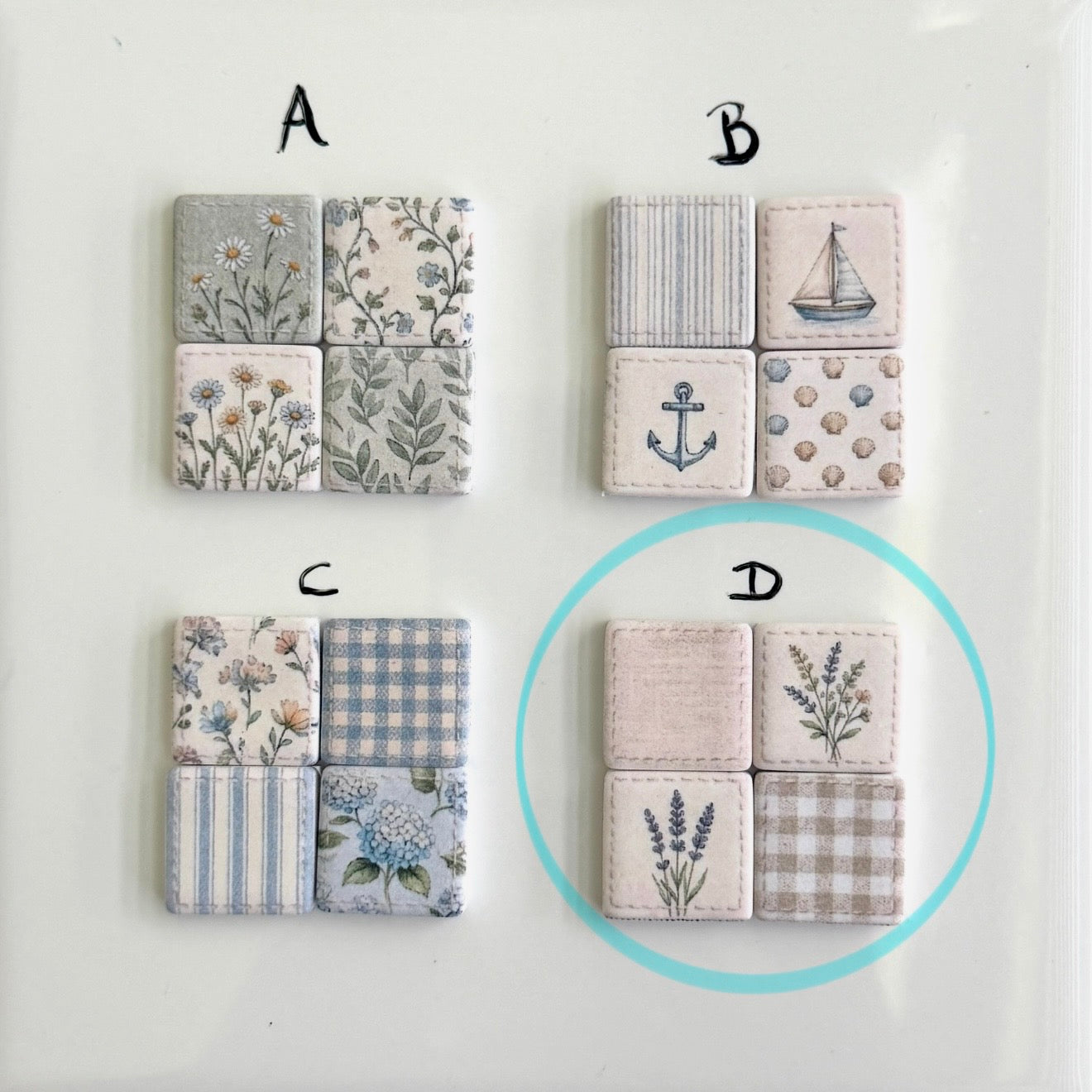 Quilt square - Ocean & Flowers