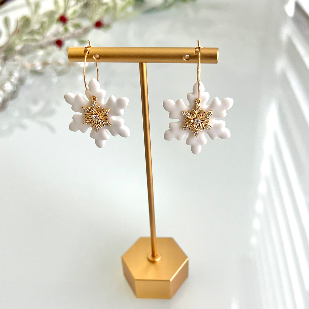 Big snowflake hoops