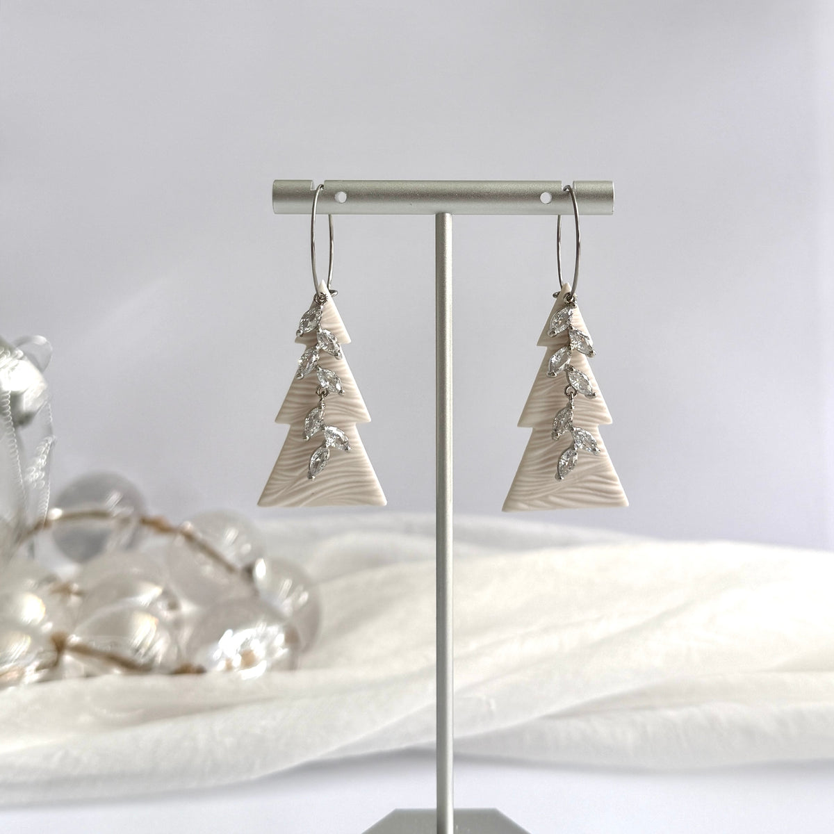 Textured Christmas tree Hoops