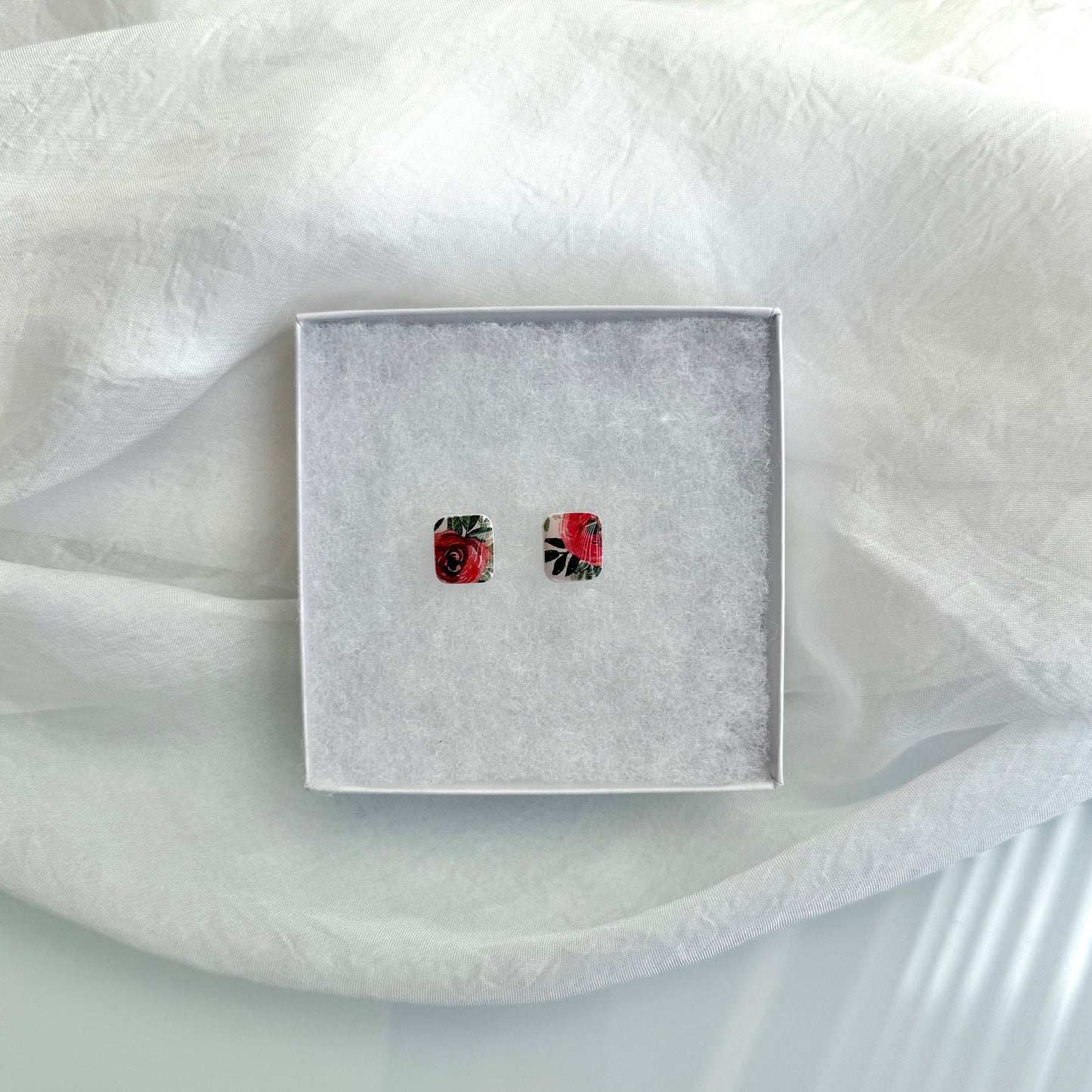Spring print tiny studs