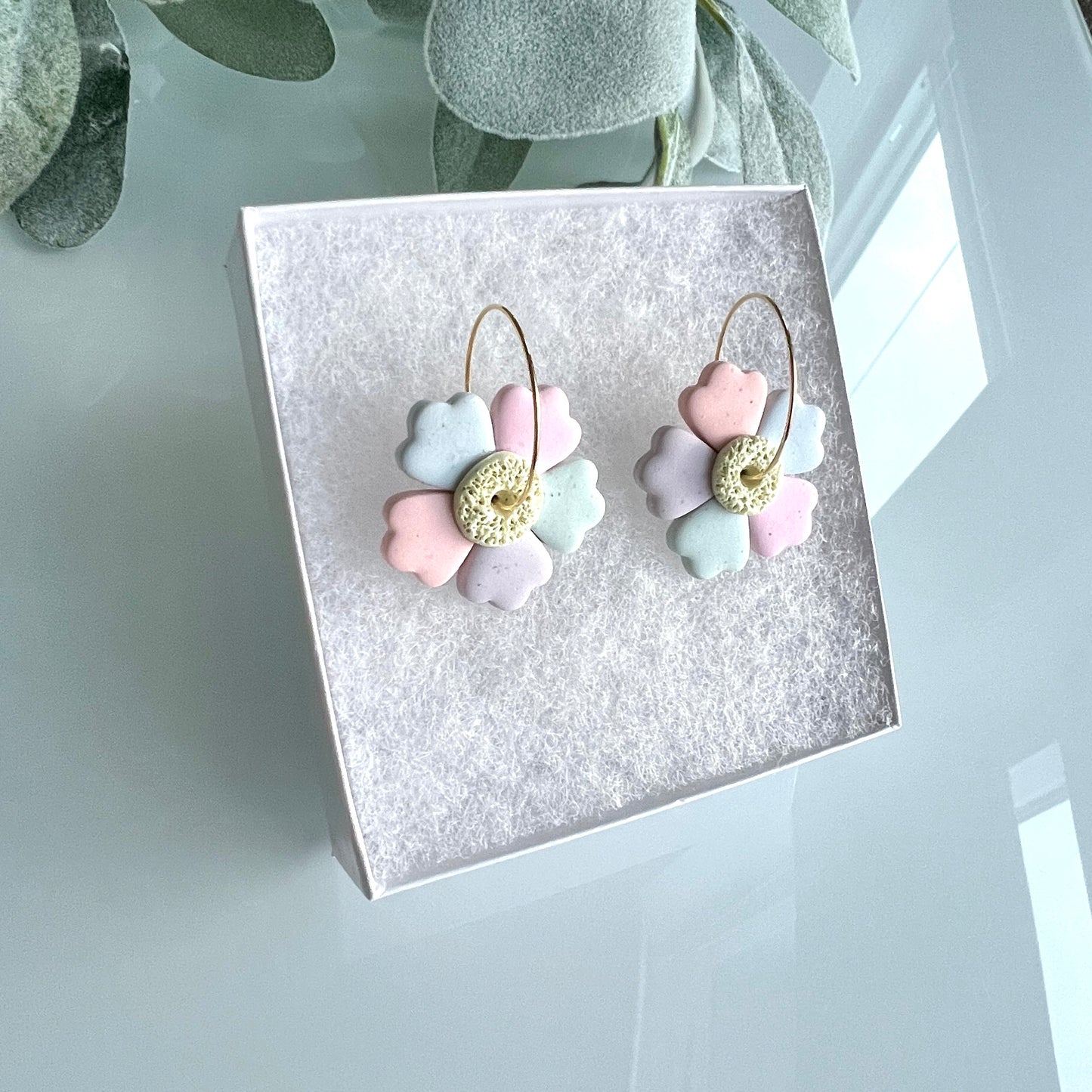 Pastel flower hoop