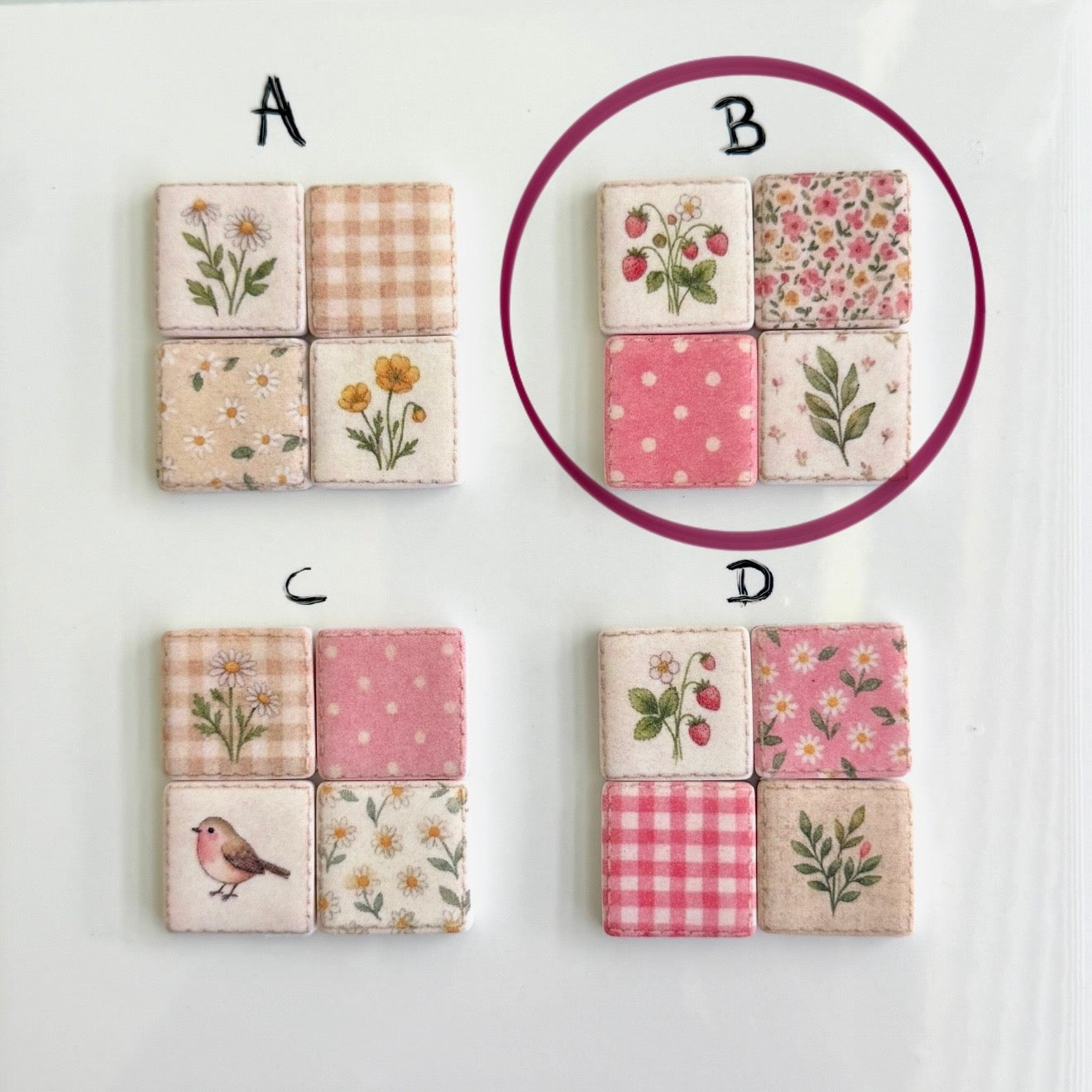Quilt square - Raspberry
