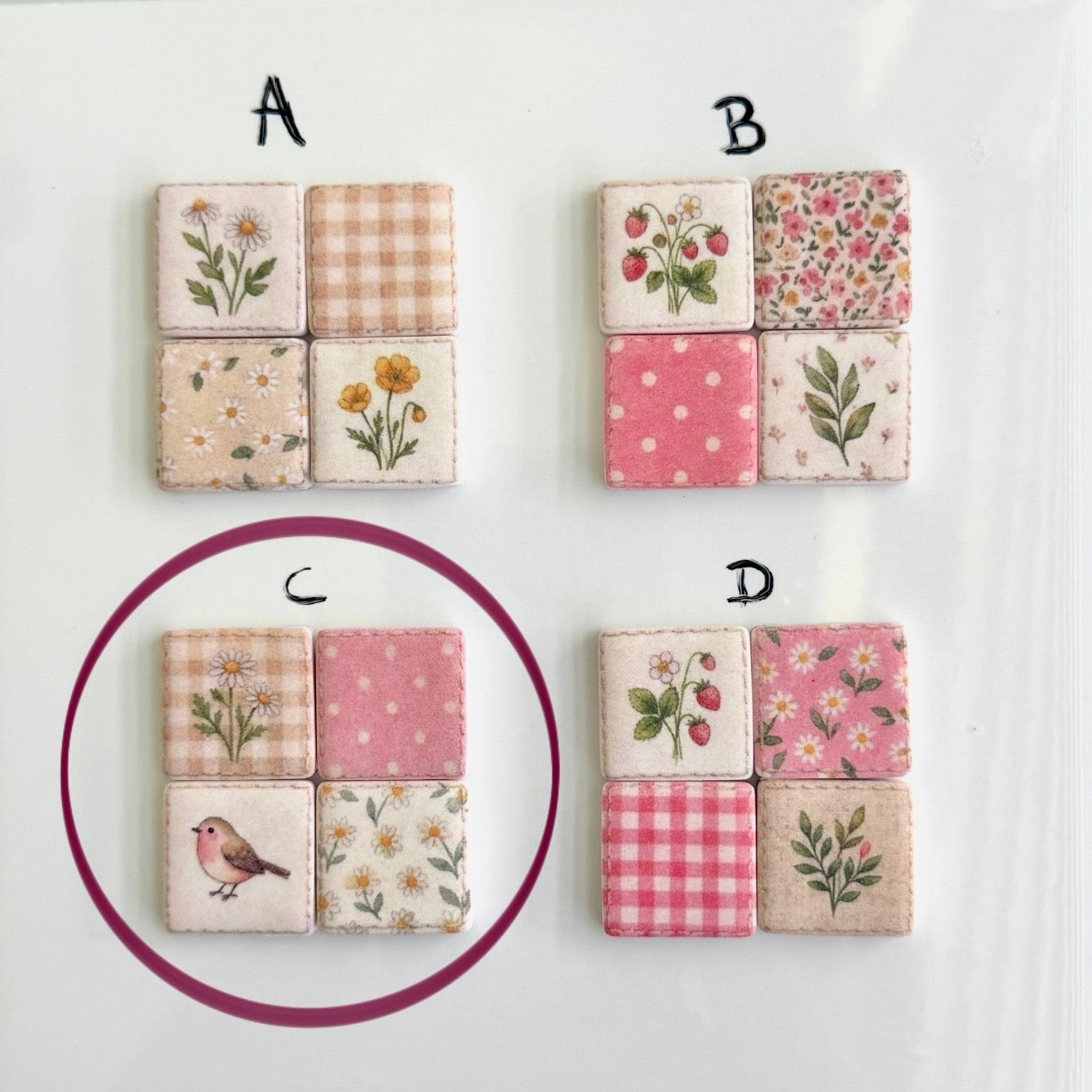 Quilt square - Raspberry