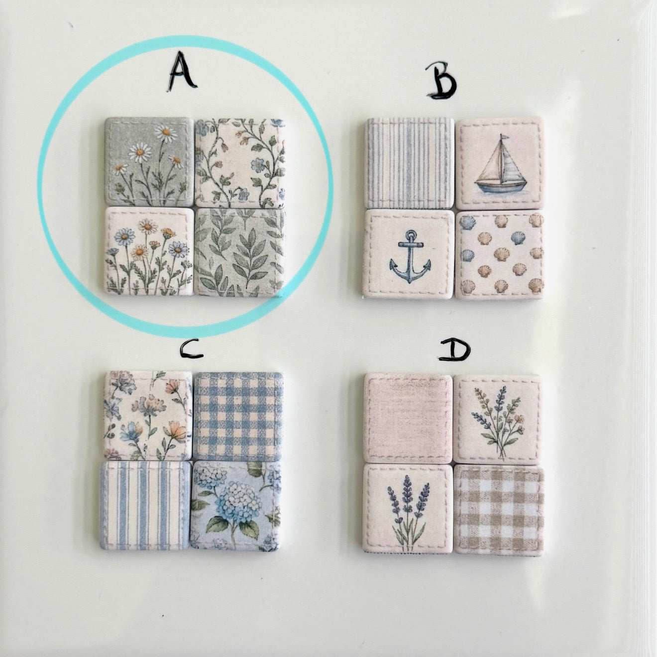 Quilt square - Ocean & Flowers