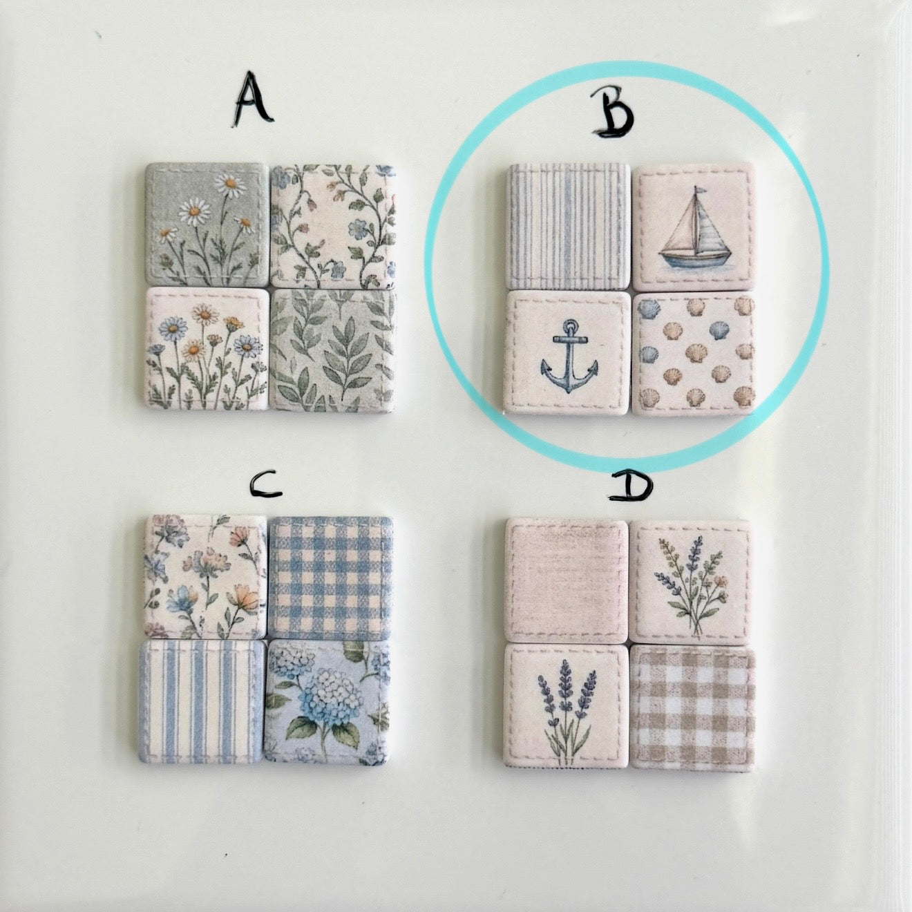 Quilt square - Ocean & Flowers