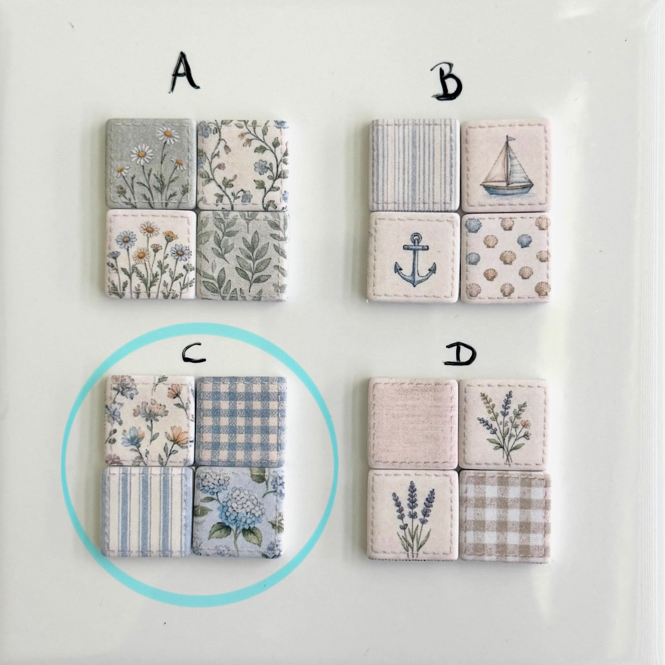 Quilt square - Ocean & Flowers