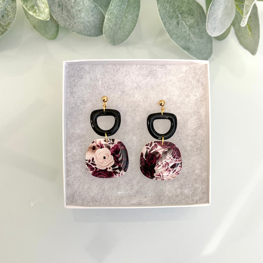 Moody purple roses print