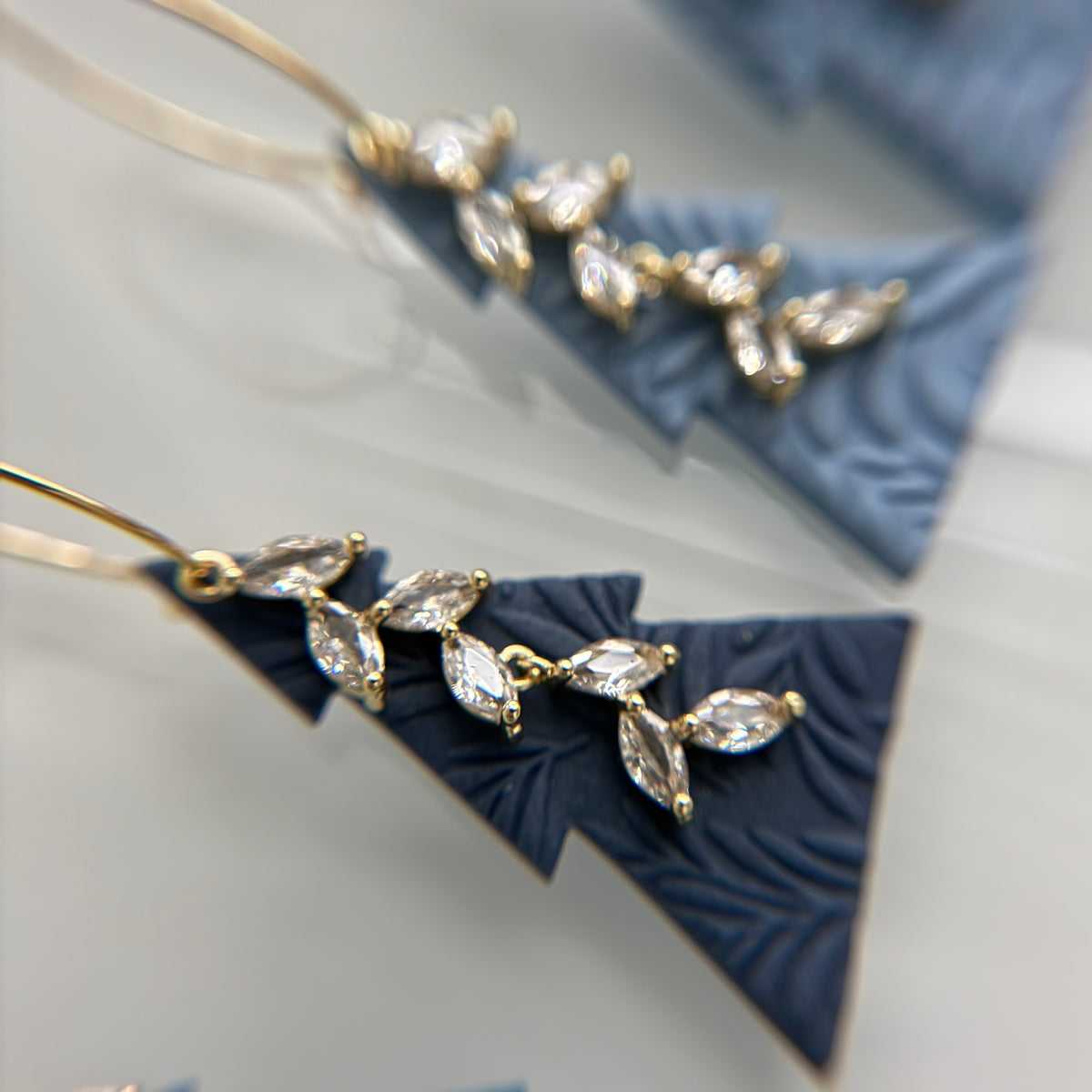 Textured Christmas tree Hoops