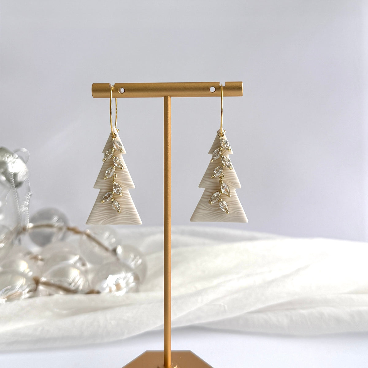 Textured Christmas tree Hoops