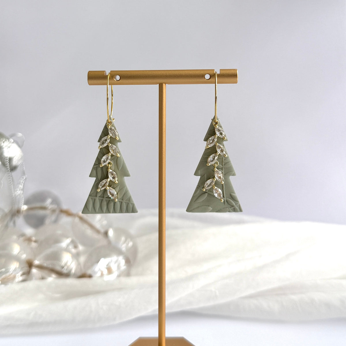 Textured Christmas tree Hoops