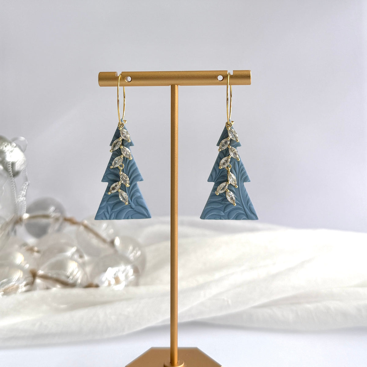 Textured Christmas tree Hoops