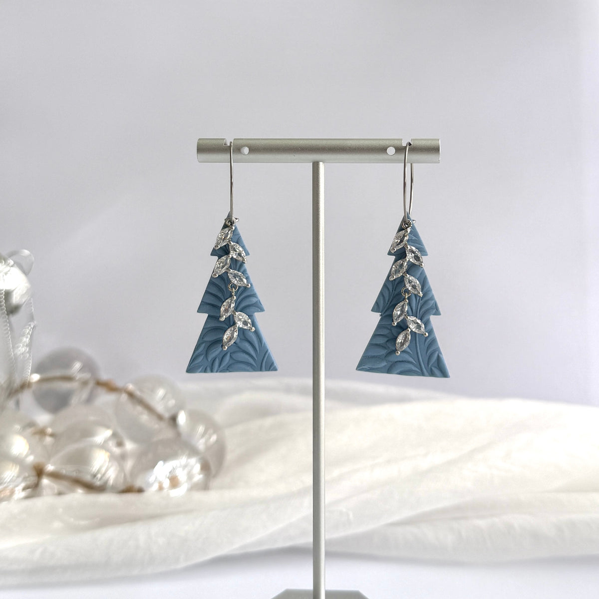 Textured Christmas tree Hoops