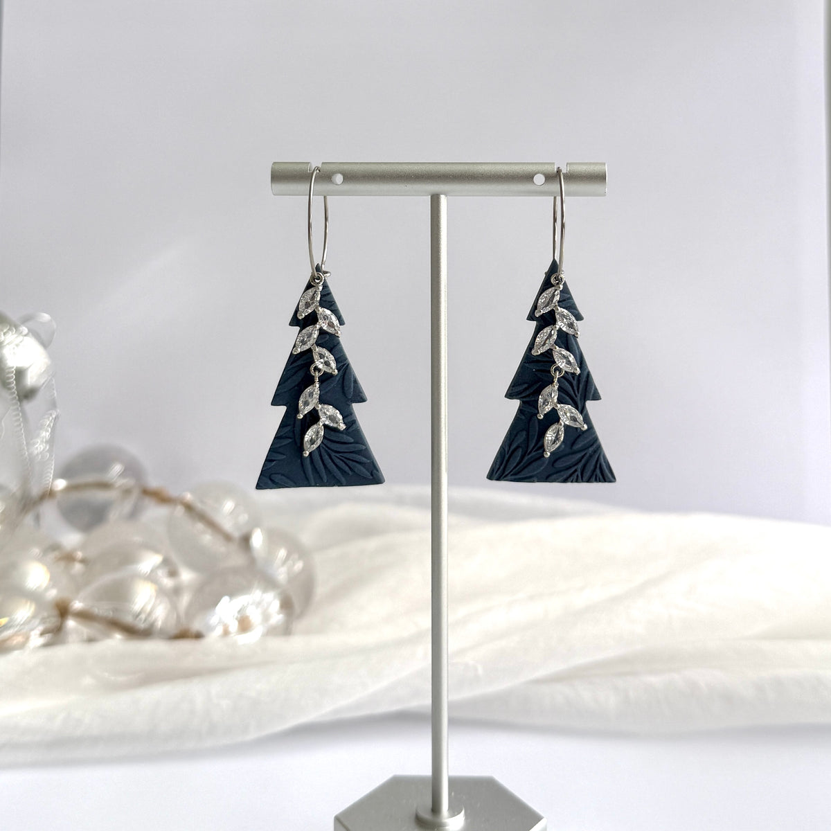 Textured Christmas tree Hoops