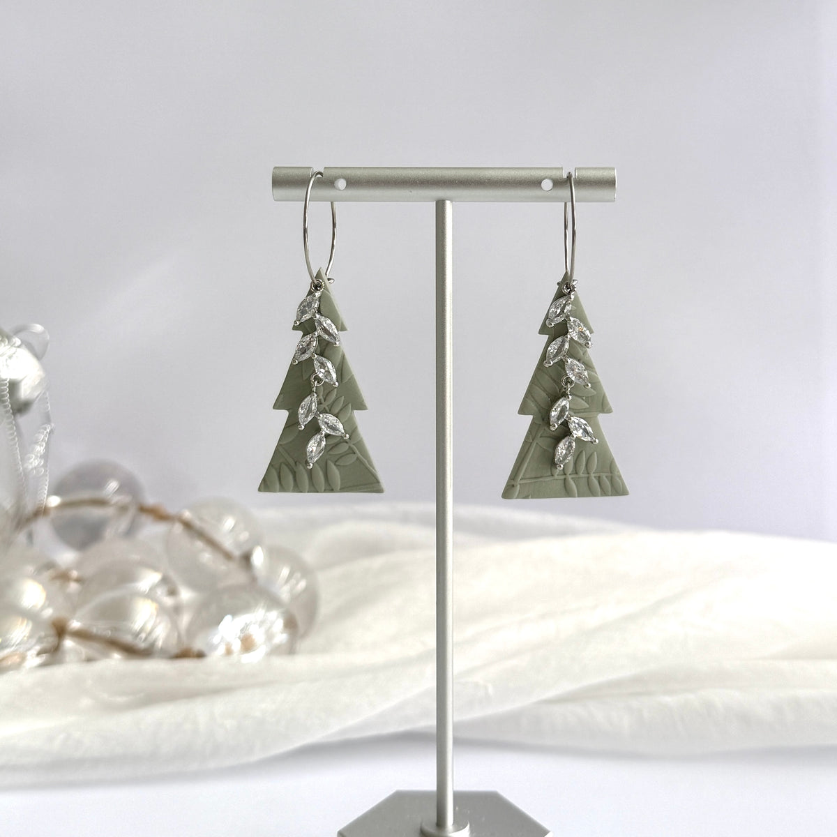 Textured Christmas tree Hoops