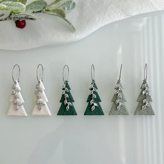 Textured Christmas tree Hoops